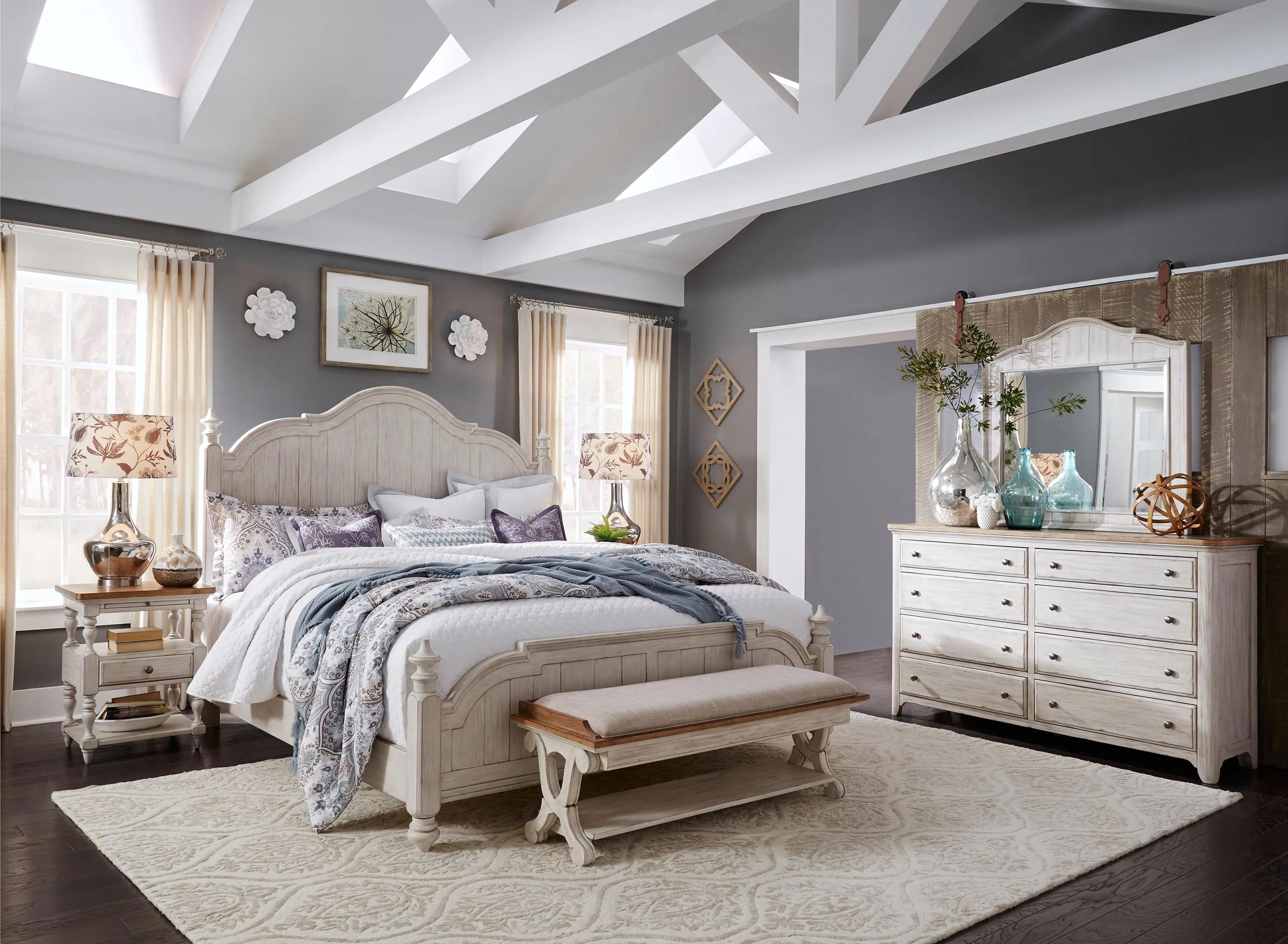 Farmhouse Reimagined 4-pc. Bedroom Set w/ Open Nightstand