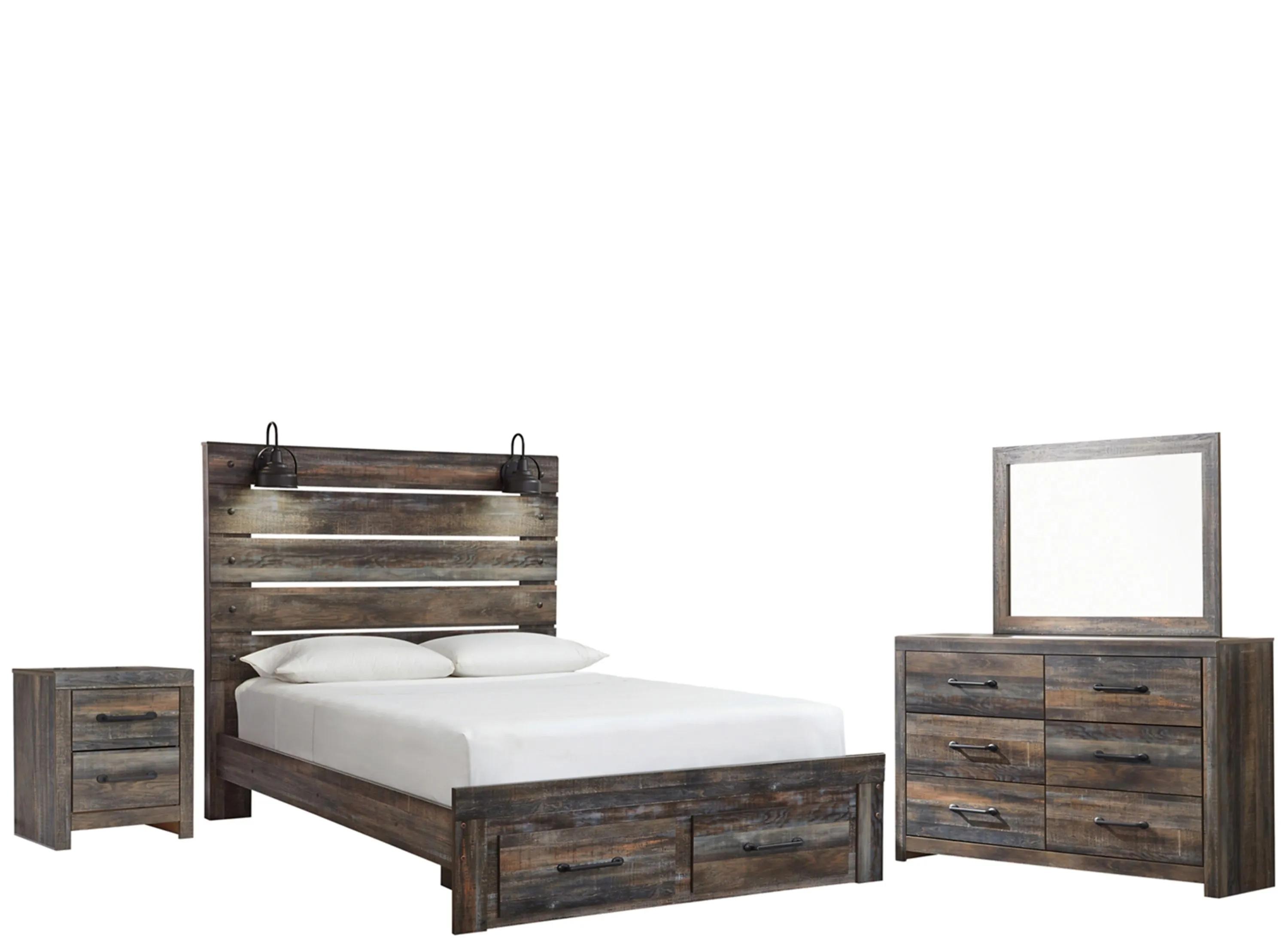 598185870 Luna 4-pc. Panel Bedroom Set w/Storage sku 598185870
