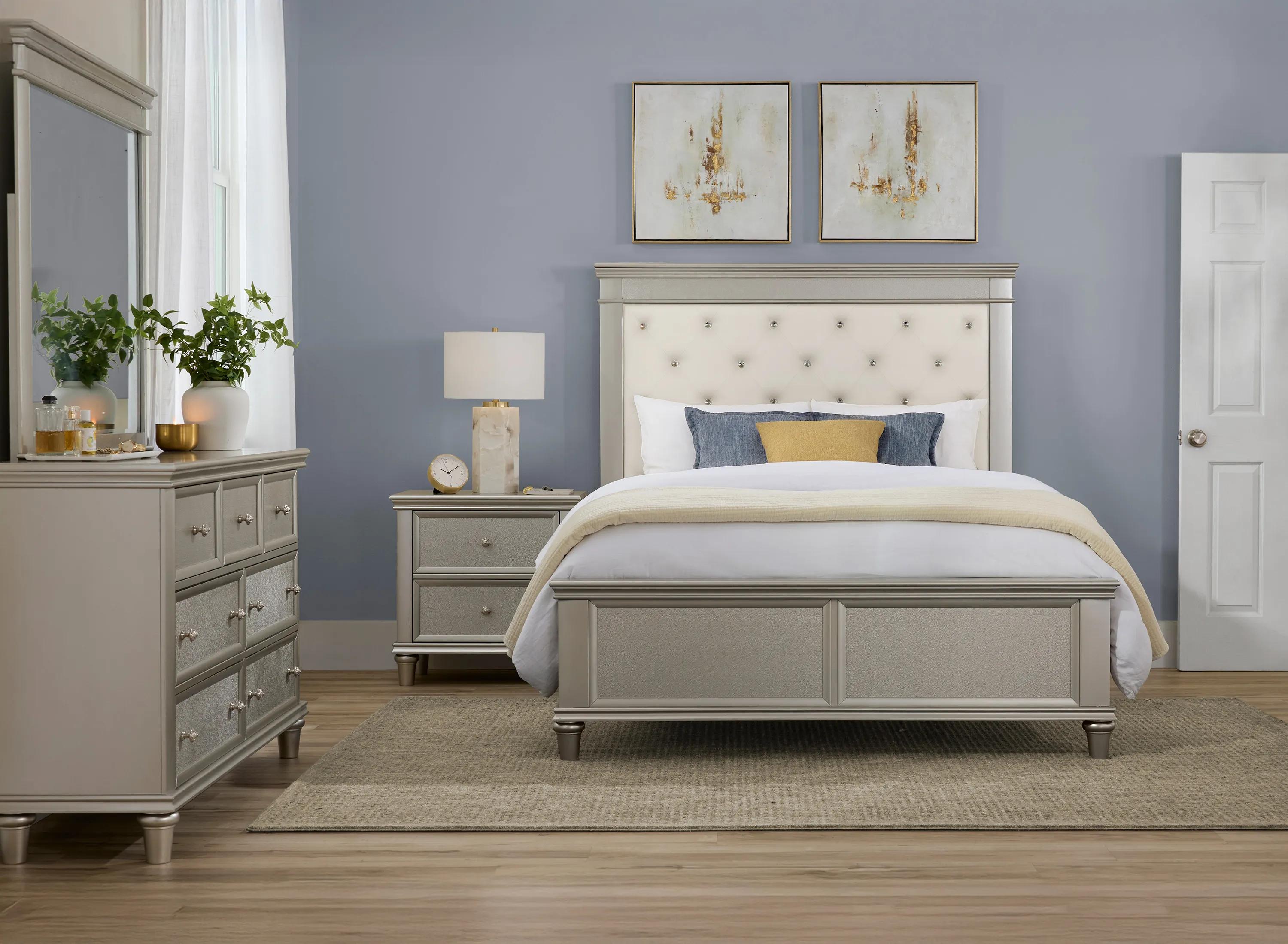 Tiffany 4-pc. Upholstered Bedroom Set | Raymour & Flanigan