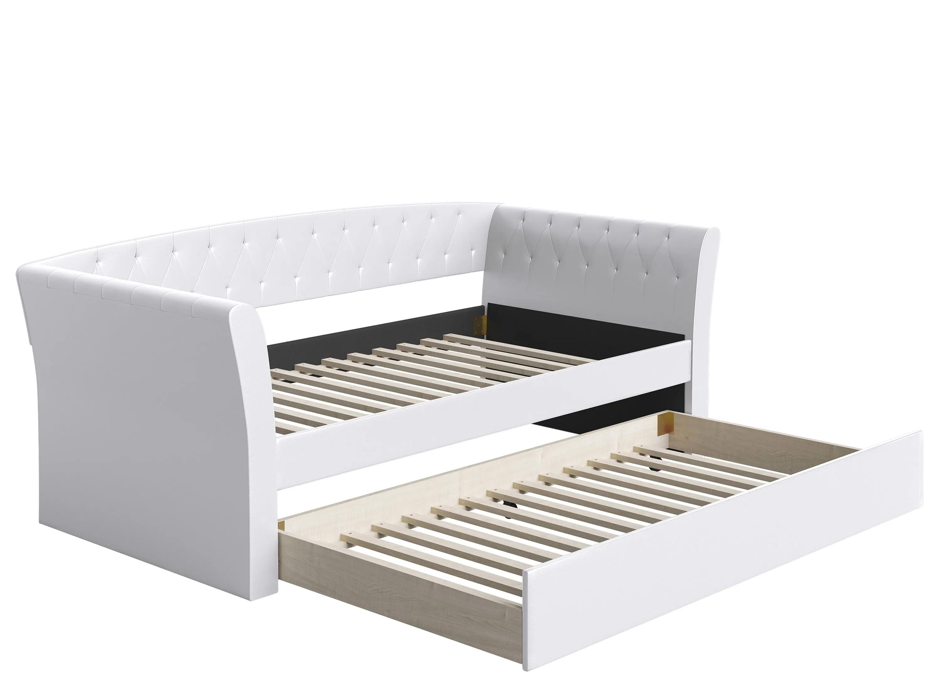 Patrick Faux Leather Daybed with Rolling Trundle Set