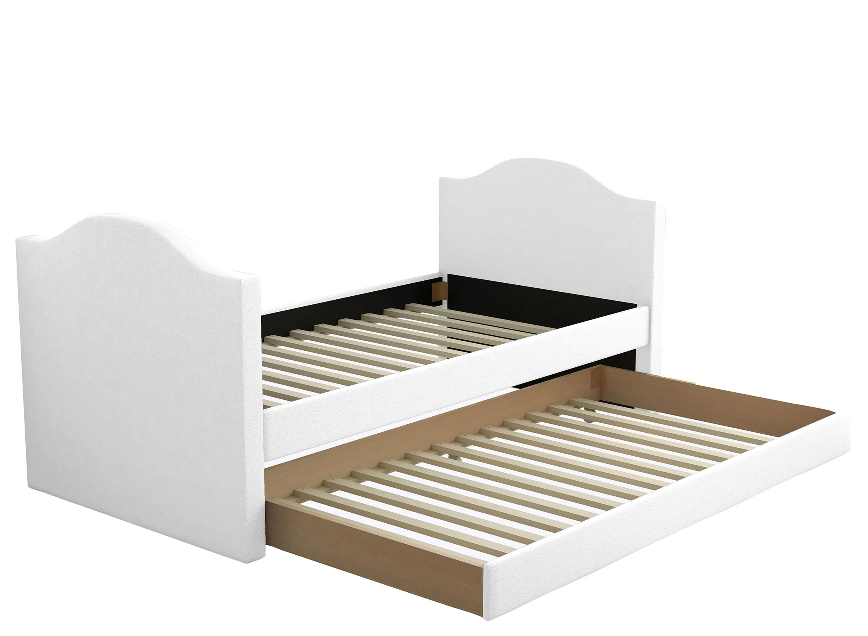 Mila Faux Leather Daybed with Rolling Trundle Set