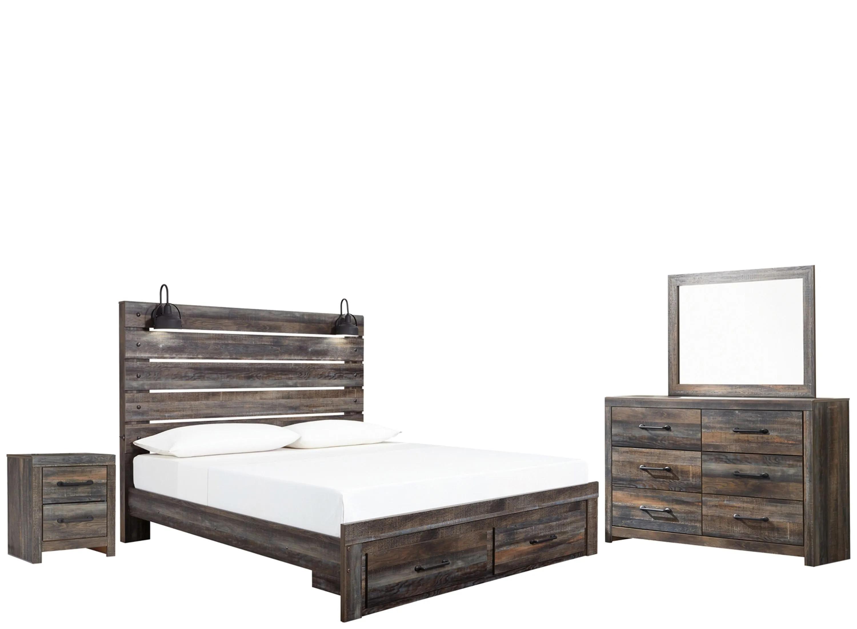 Luna 4-pc. Panel Bedroom Set w/Storage