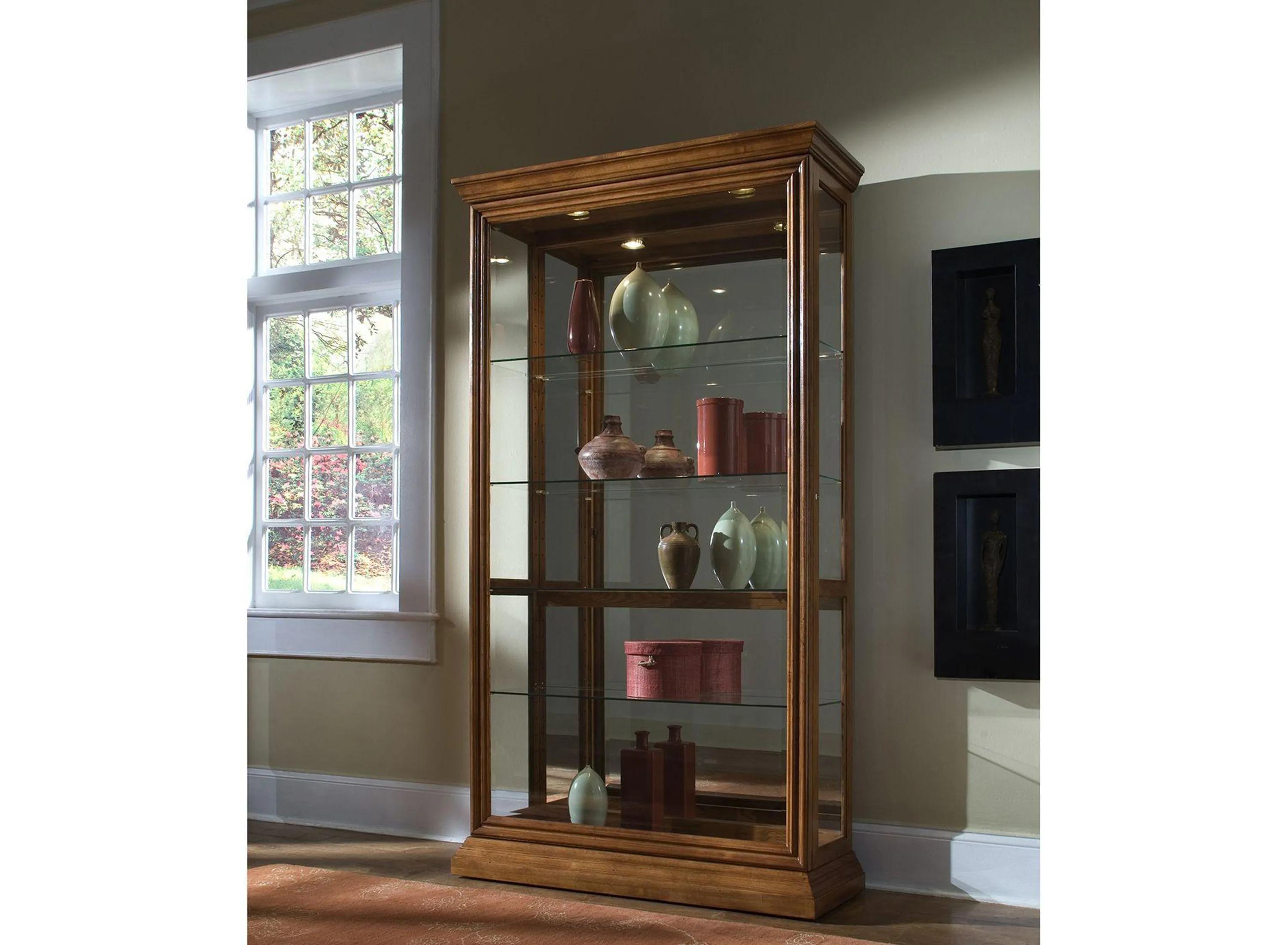 Pulaski Lighted Sliding Door Curio Cabinet