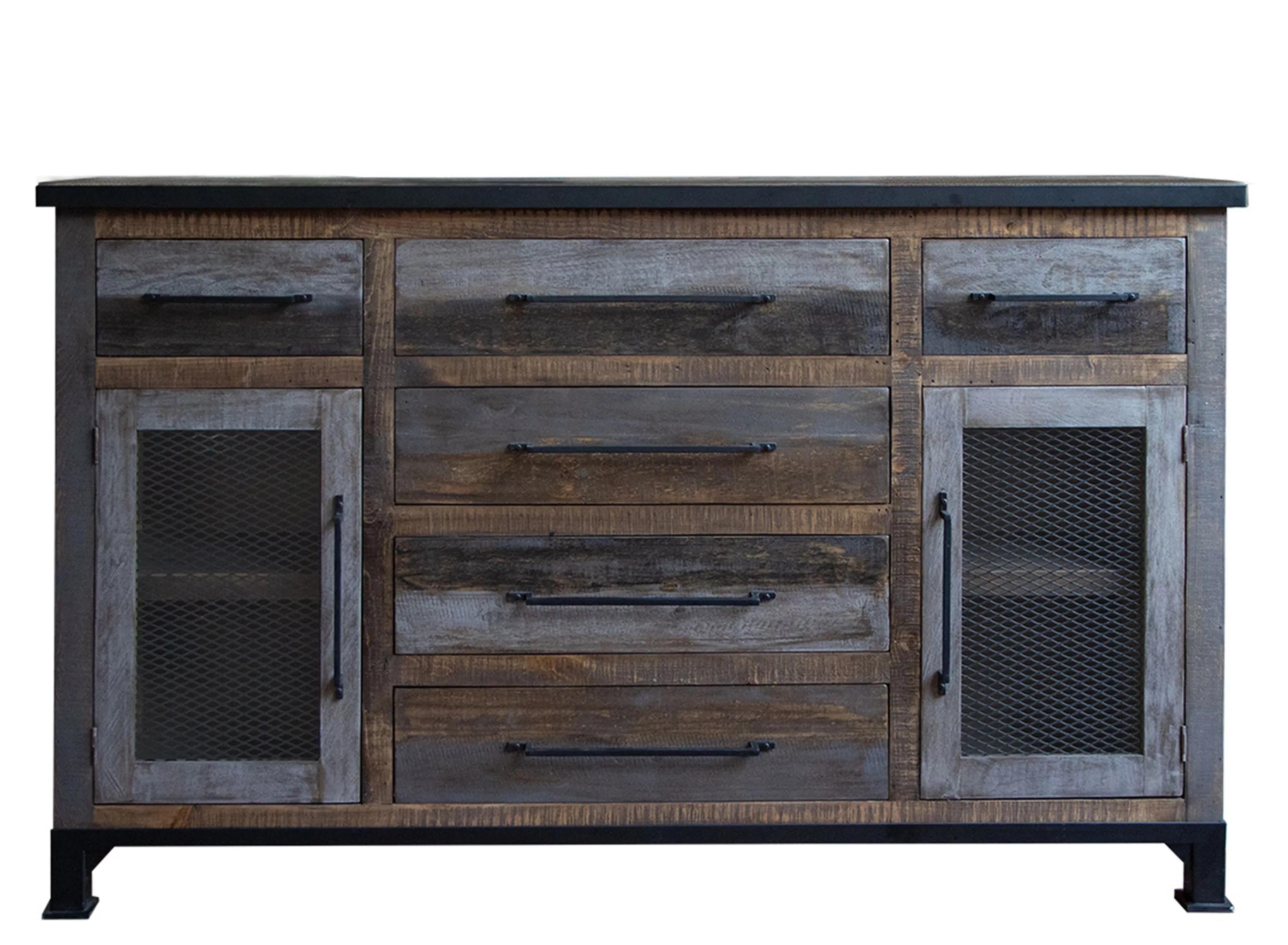 Antique 6 Drawers and 2 Doors Buffet