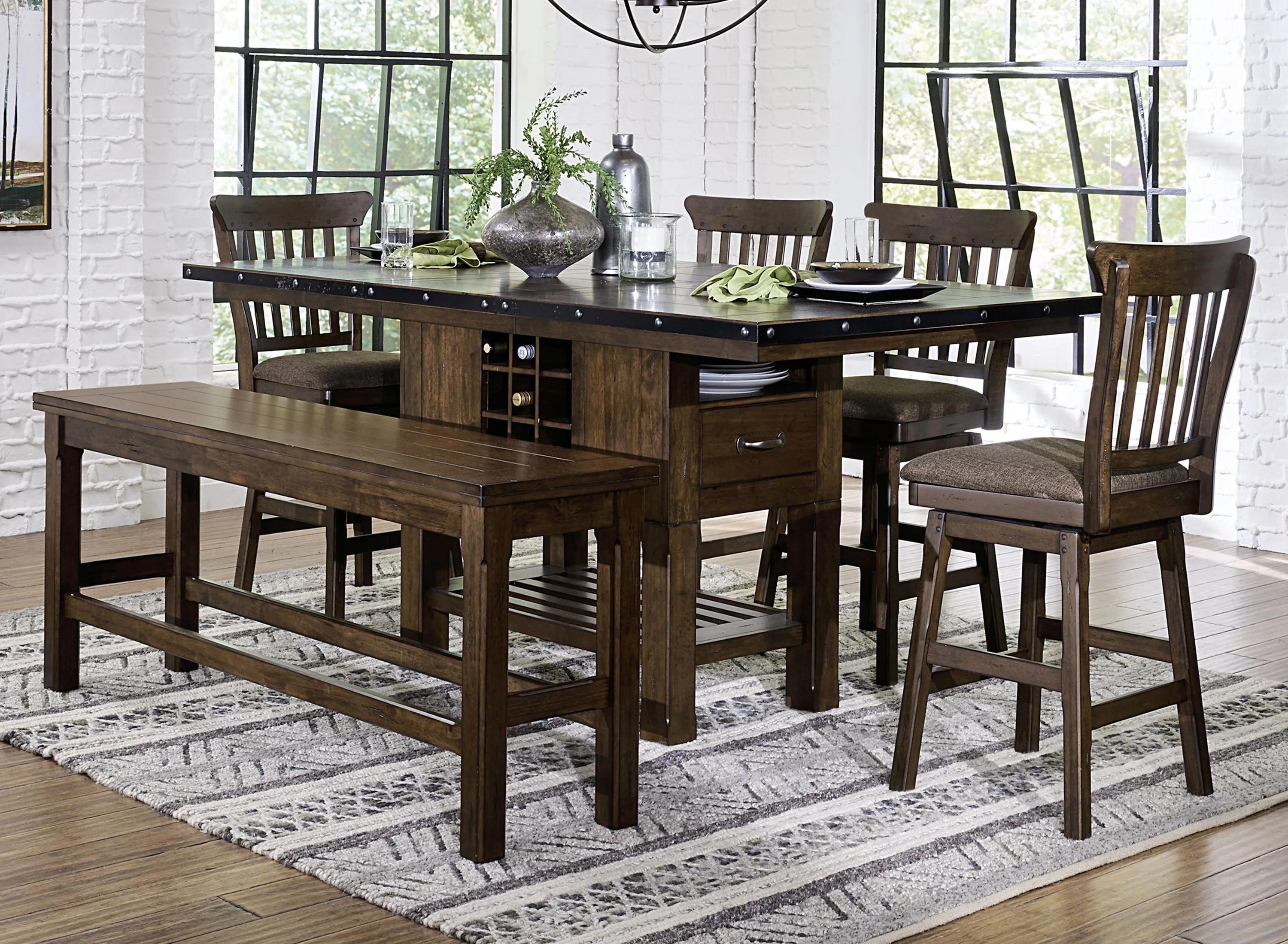 Blofeld 6-pc Counter Height Dining Set W/ Swivel Stools