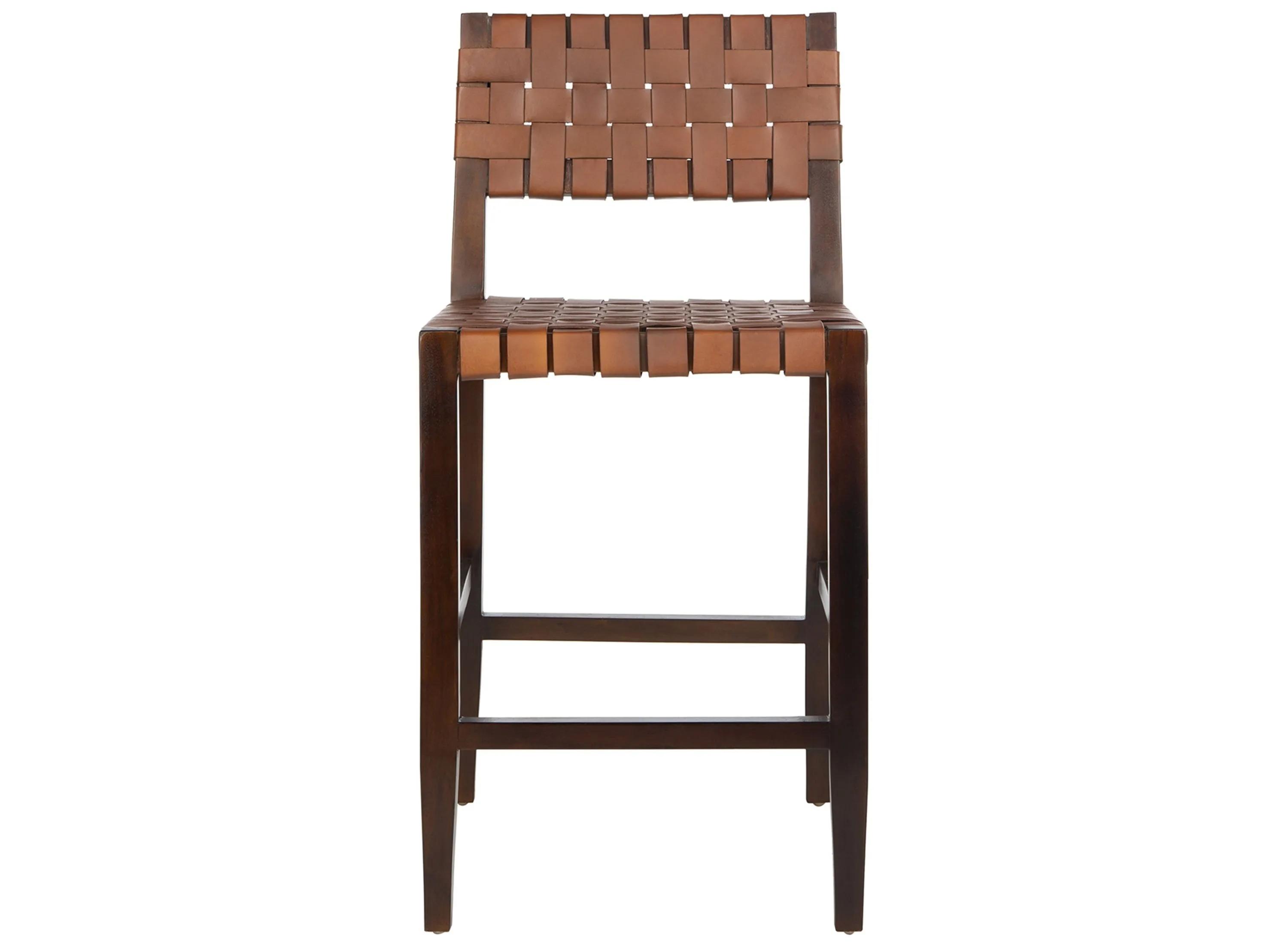 Lamar Woven Leather Counter Stool