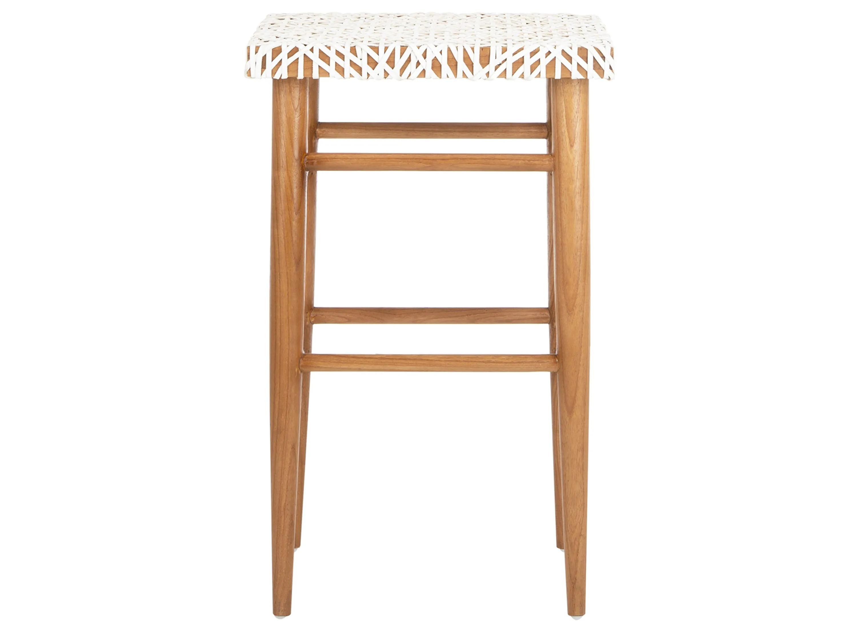 Cory Woven Leather Barstool