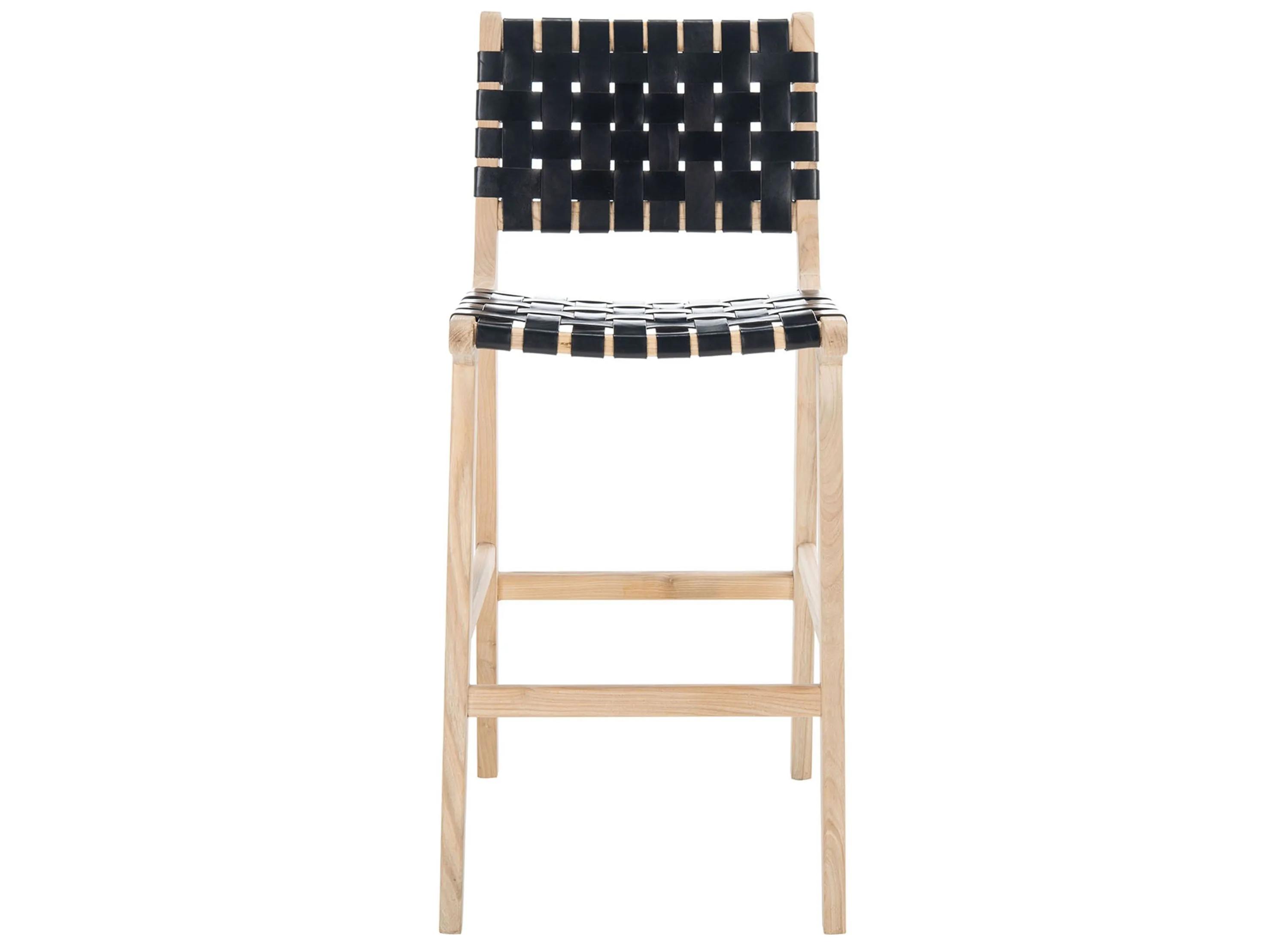 Safavieh Adah Leather Bar Stool - Black