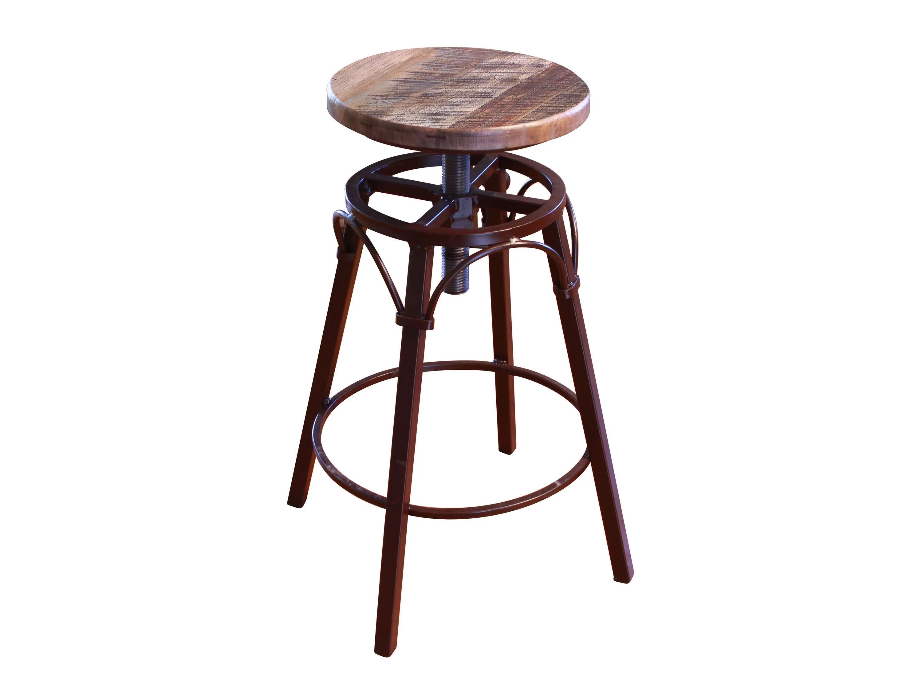 Antique Adjustable-Height Stool