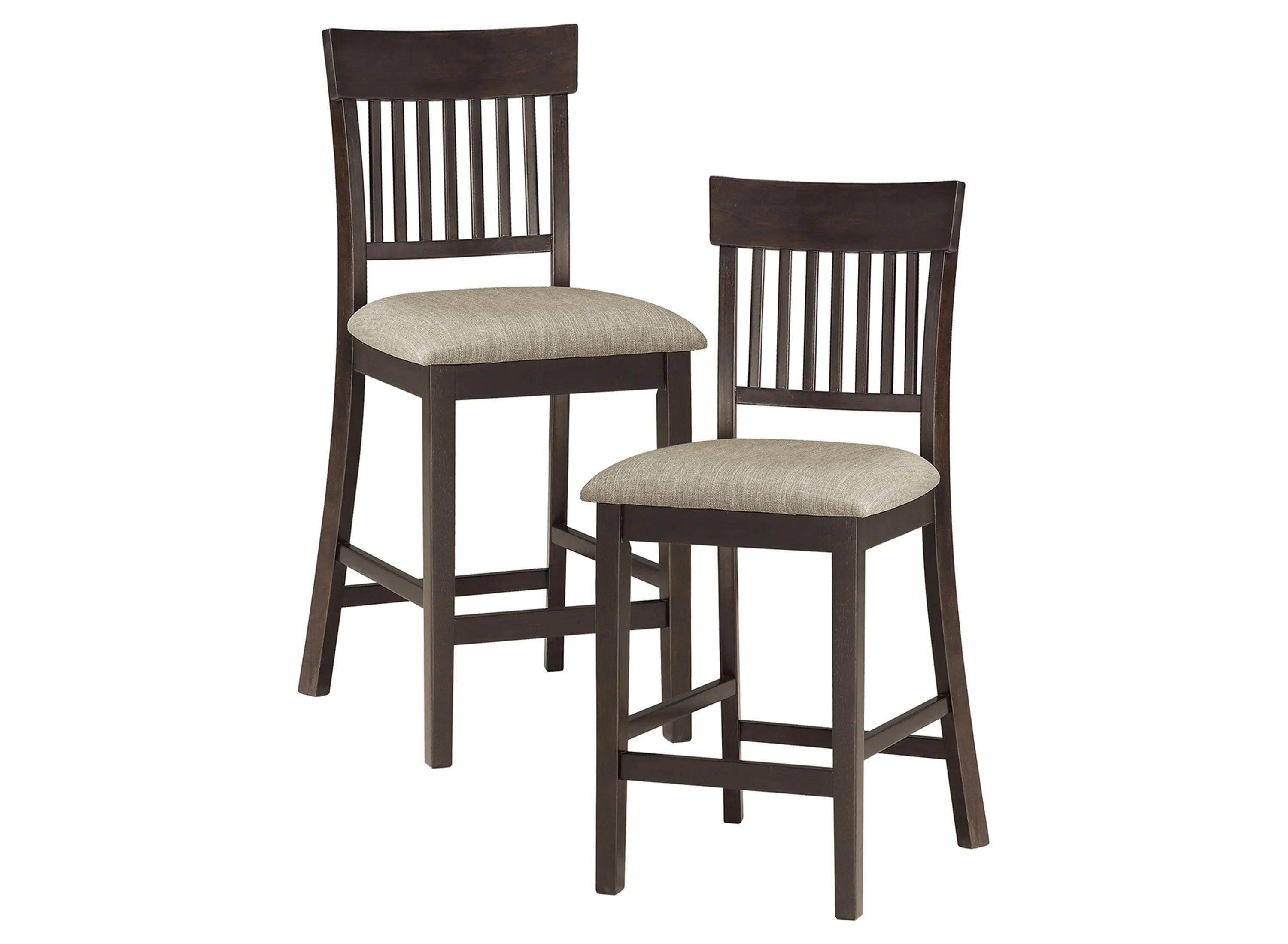 Counter Height Dining Chair With Slat Back (Set of 2)