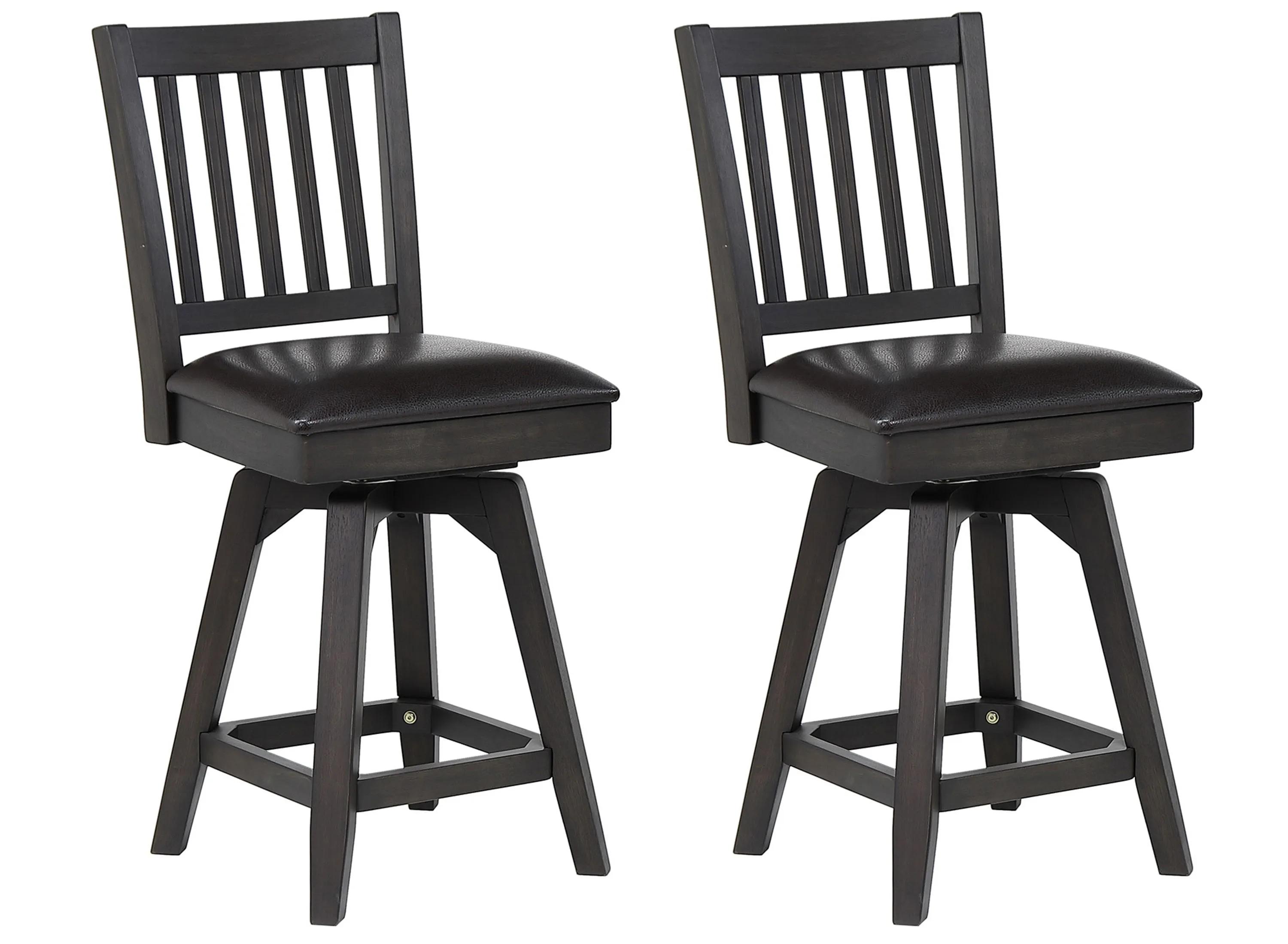 722123590 Ashford Slat Back Swivel Counter Stool Set of 2 sku 722123590