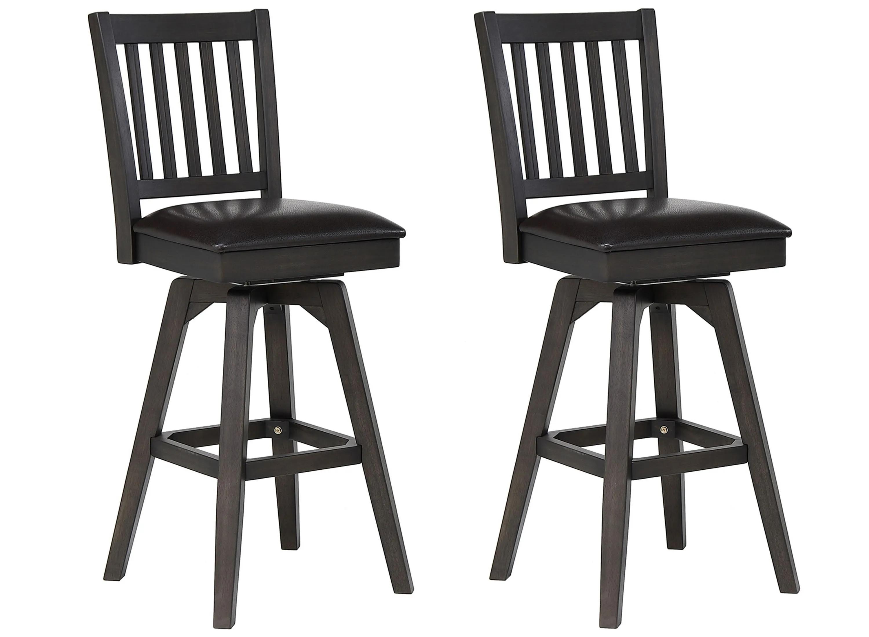 723181230 Ashford Slat Back Swivel Bar Stool Set of 2 sku 723181230