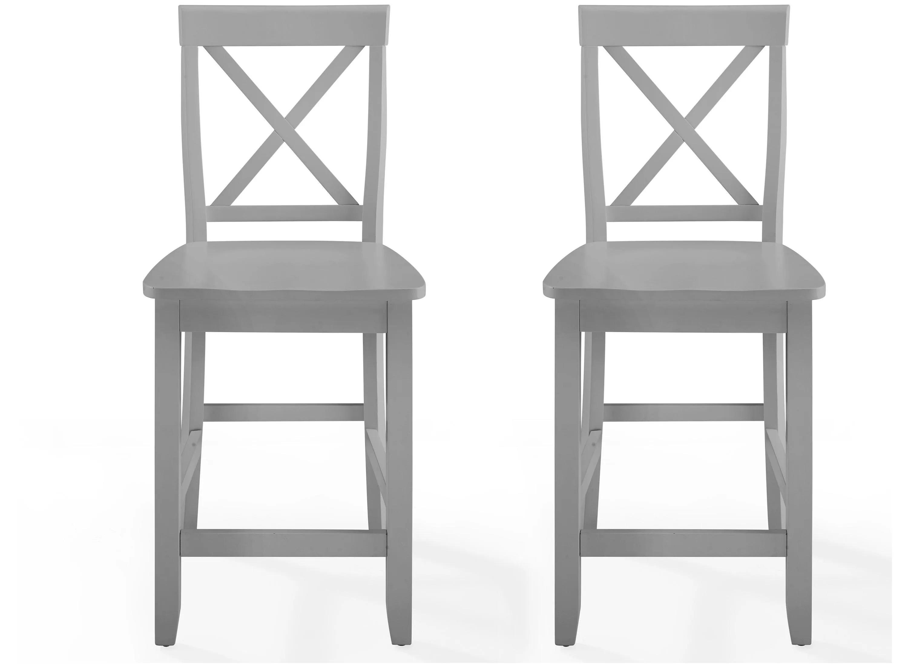 Crosley X-Back 2-Piece Counter Stool Set - Gray