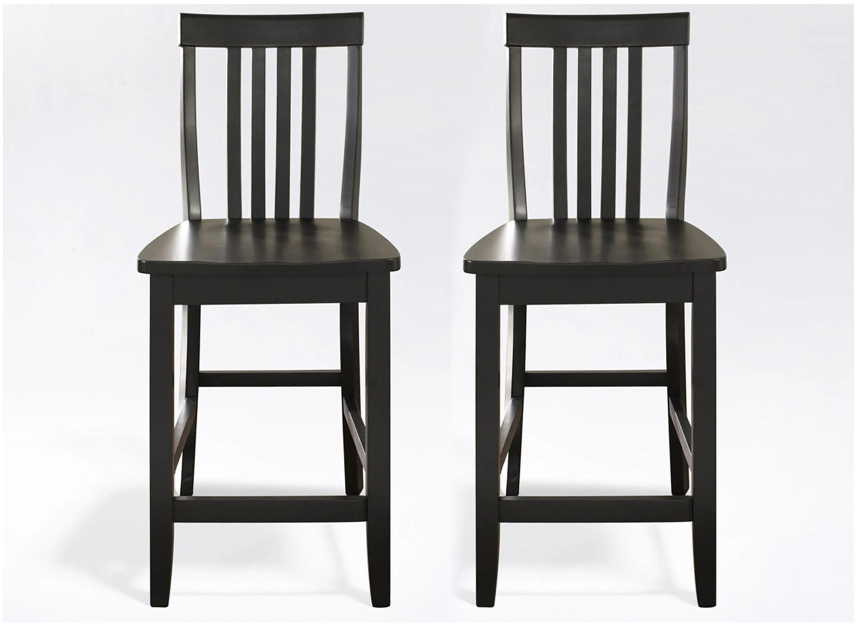 Crosley School House 2-Piece Counter Stool Set - Black