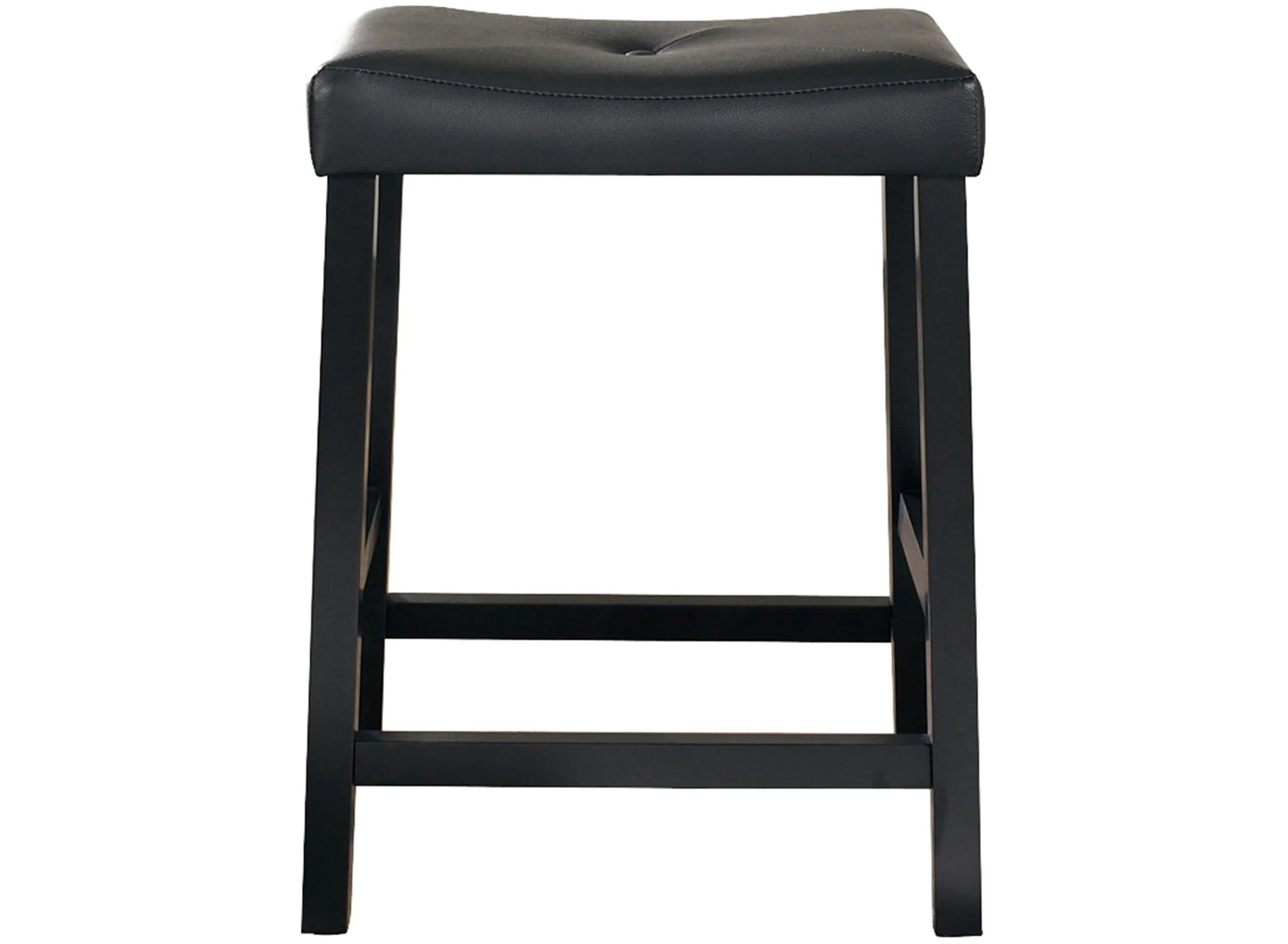 Crosley Upholstered Saddle Seat Counter Stool Set - Black