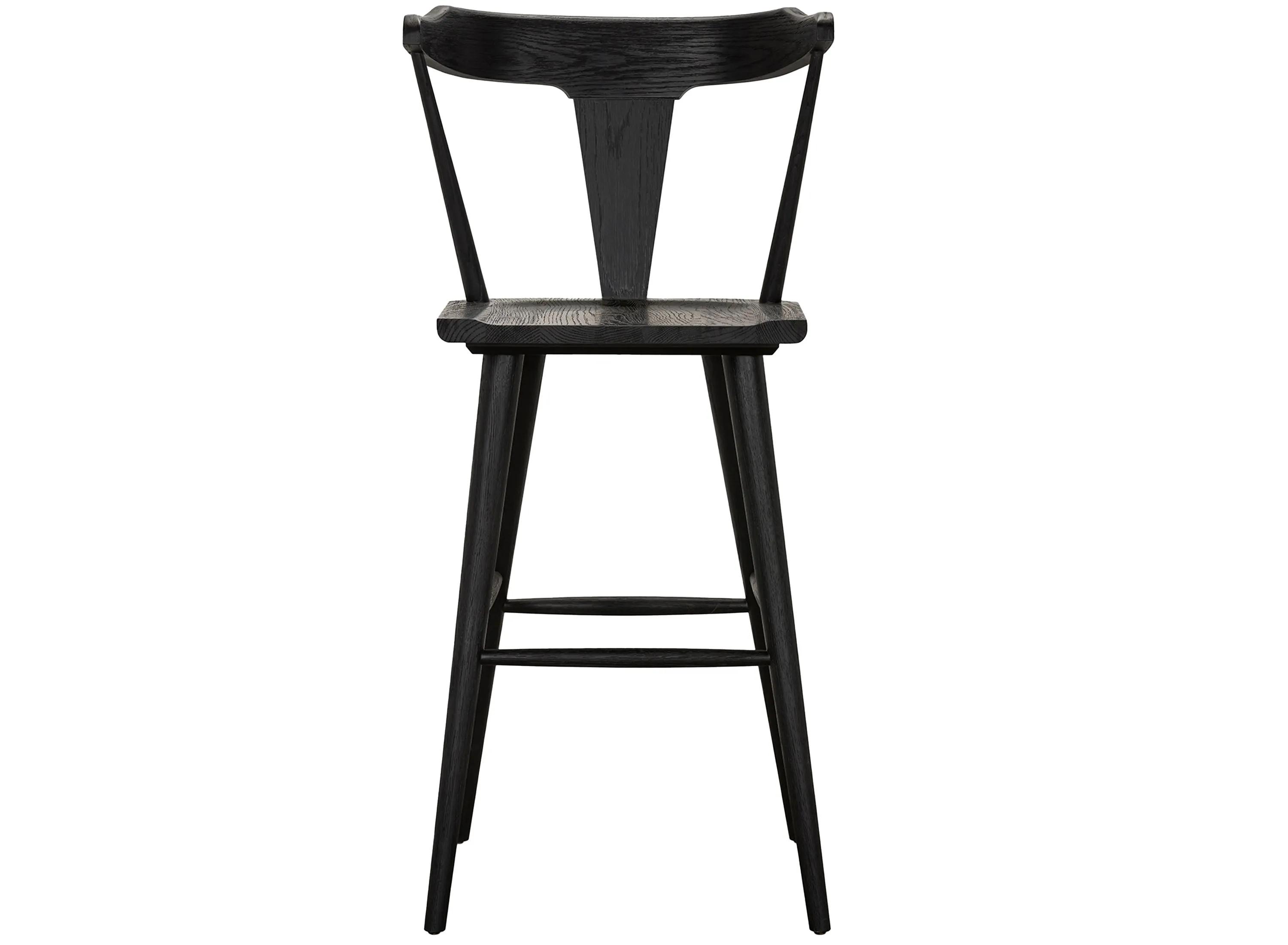 Garth Ripley Bar Stool Black Oak  Wood Bar Stool