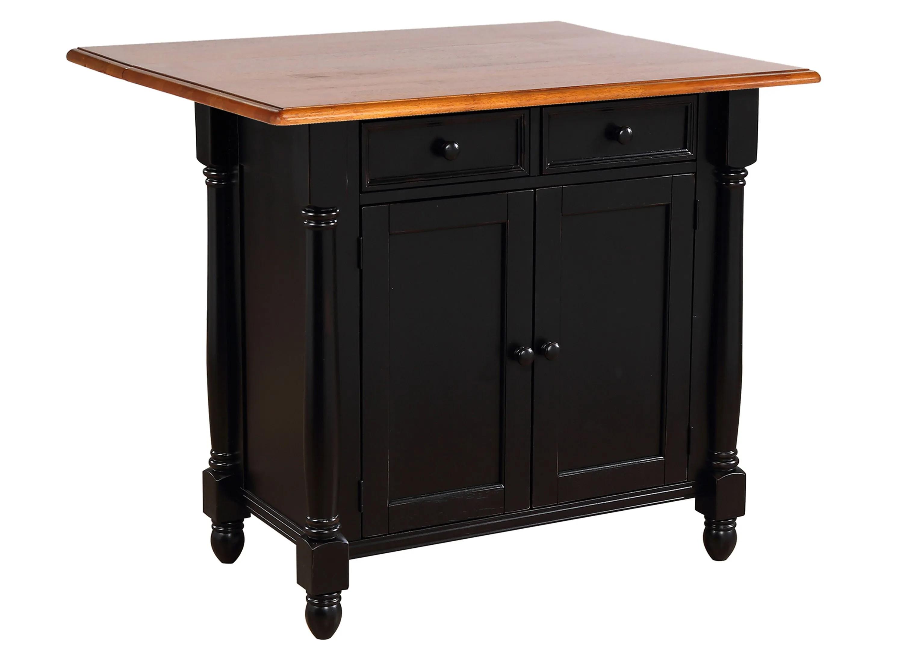Black Cherry Selections Kitchen Island with Drop Leaf Top