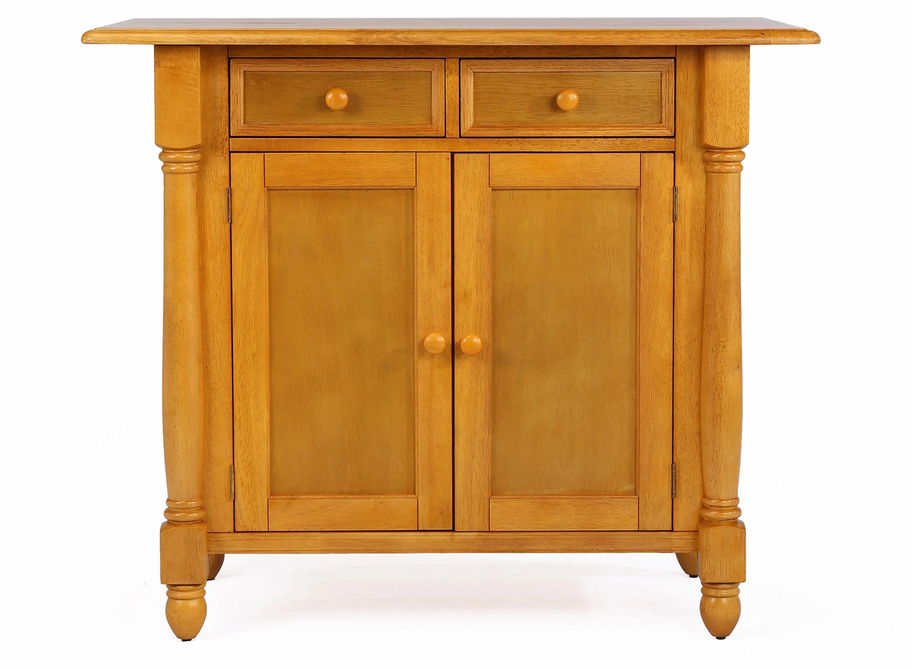 Oak Selections Kitchen Island with Drop Leaf Top