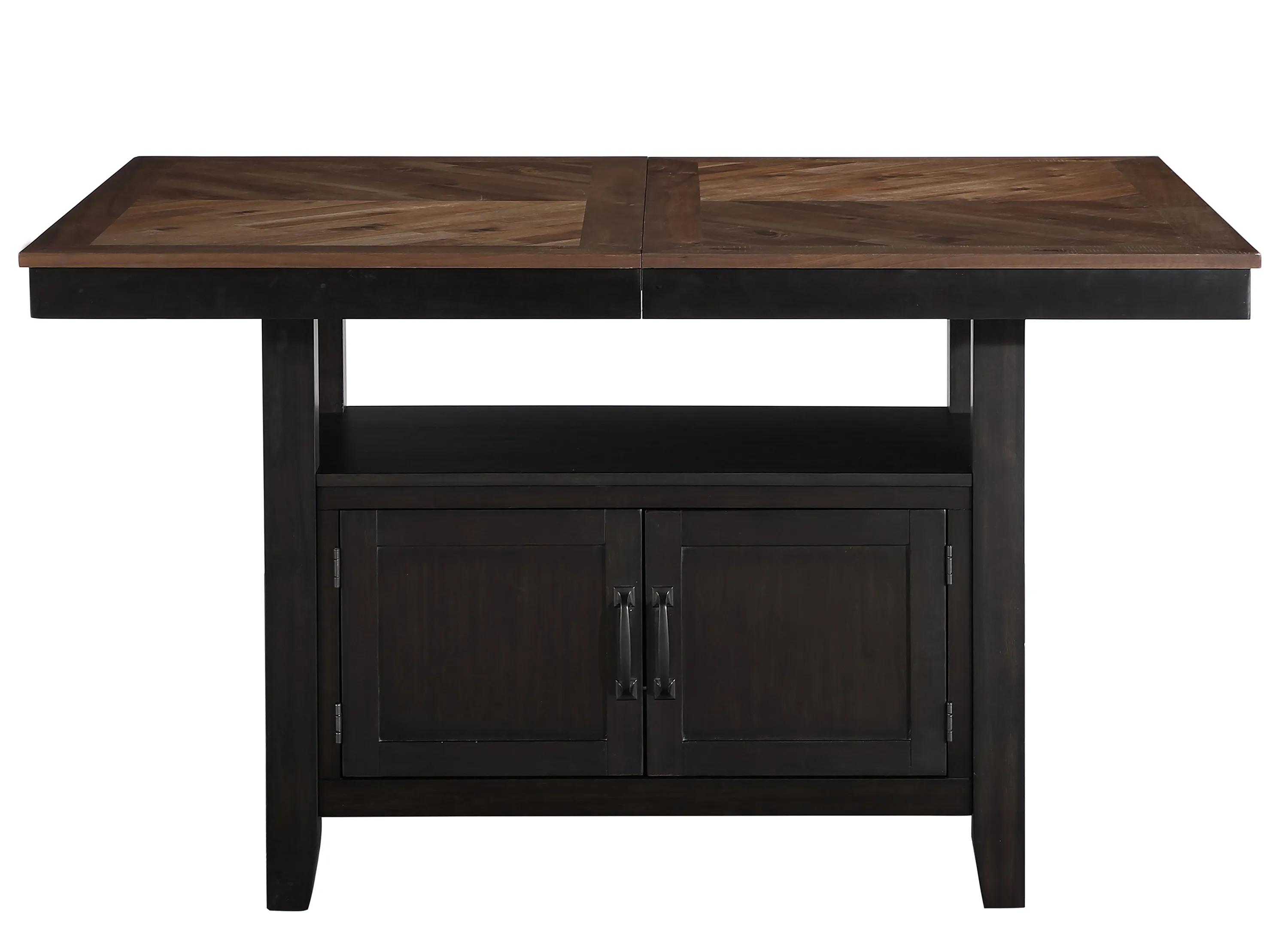 Bermuda Black Extendable Rectangular Counter Height Dining Table