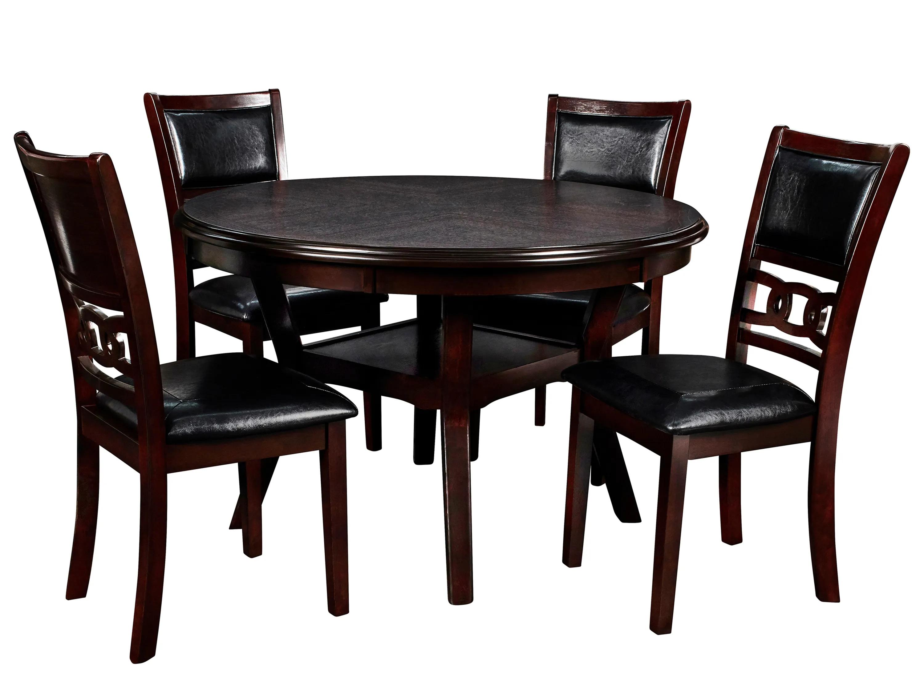 Gia Ebony 5 Piece Round Dining Table Set