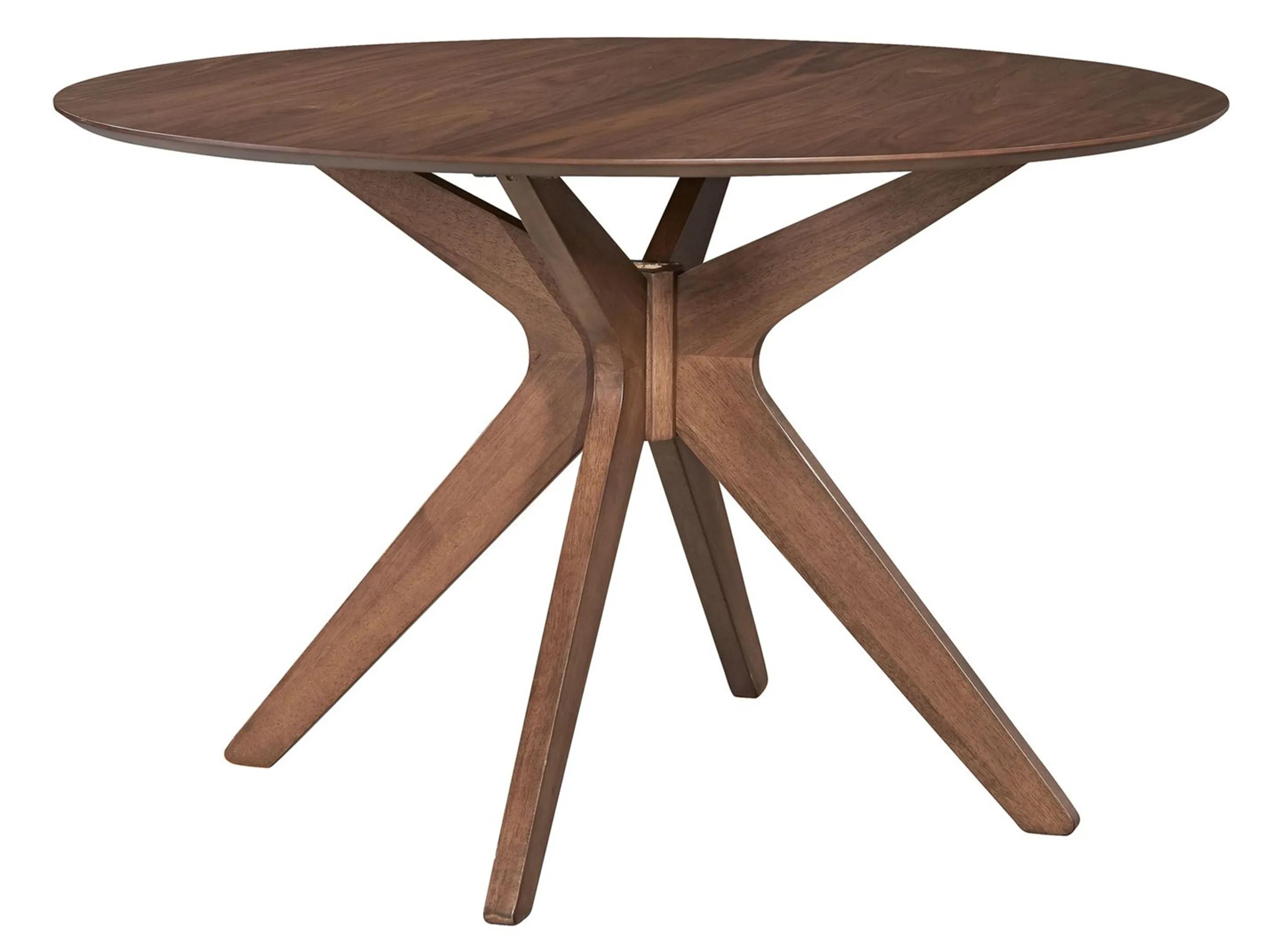 Space Savers Satin Walnut Round Pedestal Dining Room Set