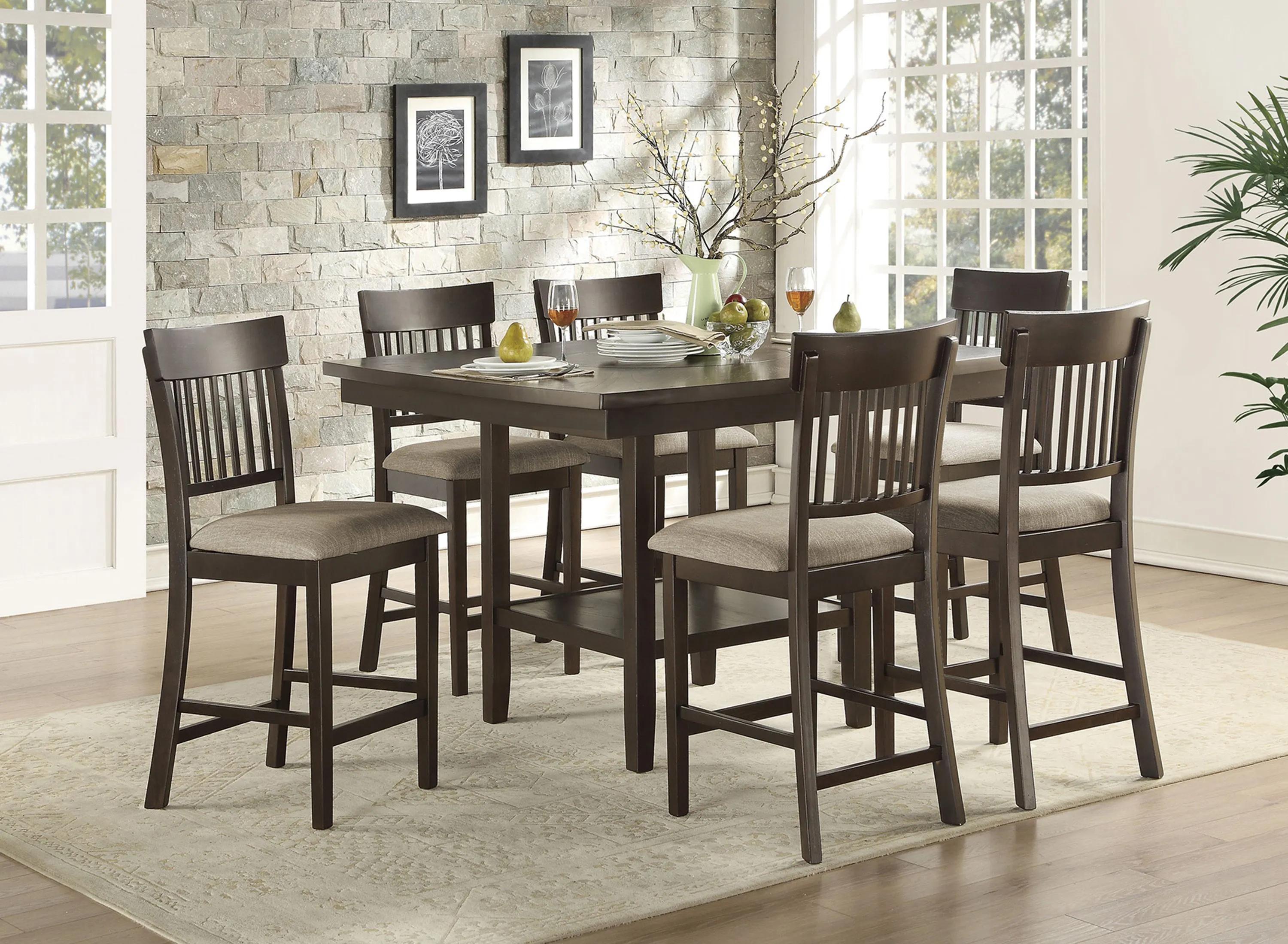 Elmore 7-pc. Counter Height Dining Set With Slat Back Chairs