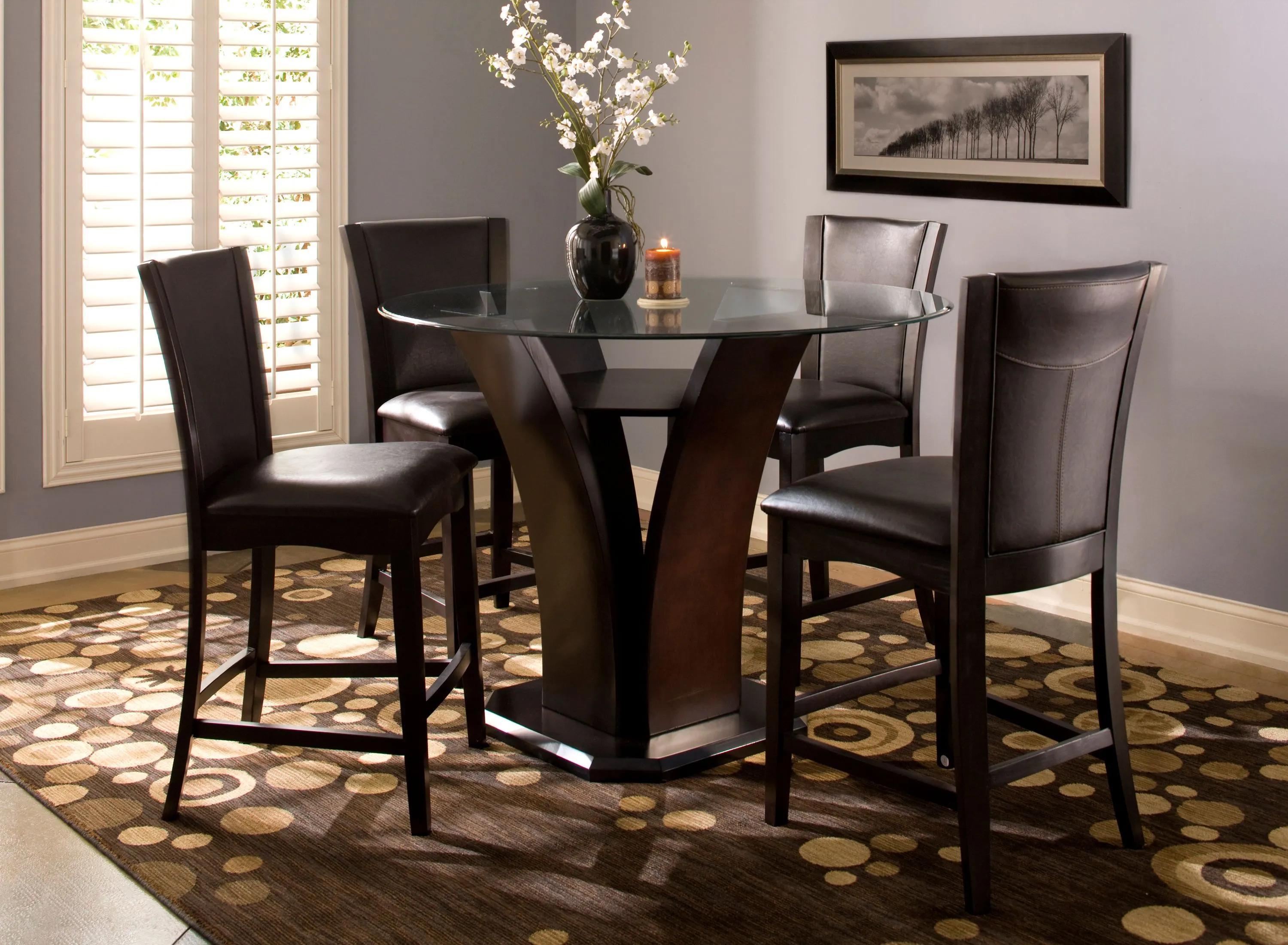 Venice 5 pc 54 Glass Counter Height Dining Set