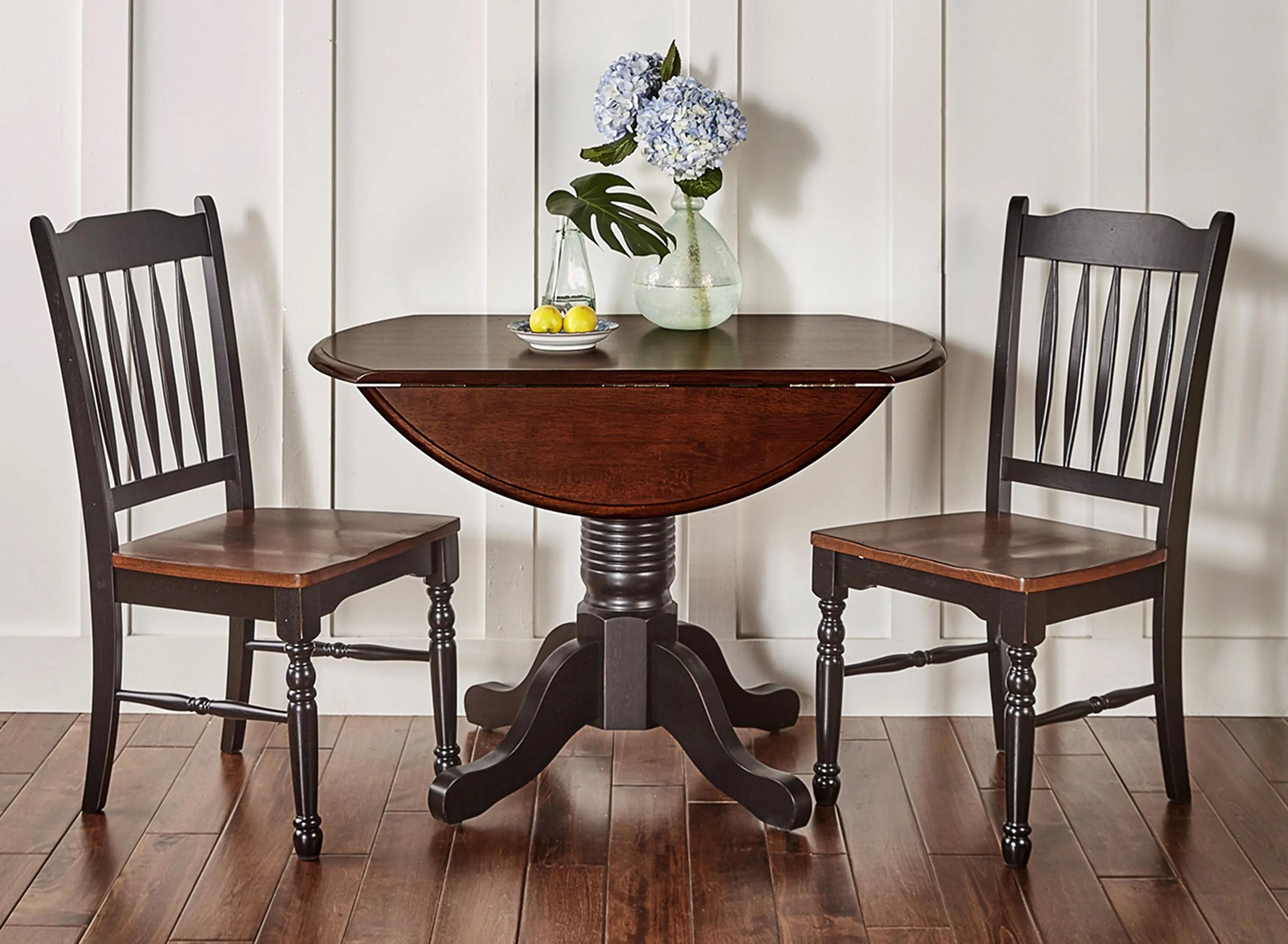 British Isles 3-pc. Round Slatback Dining Set with Drop-Leaves
