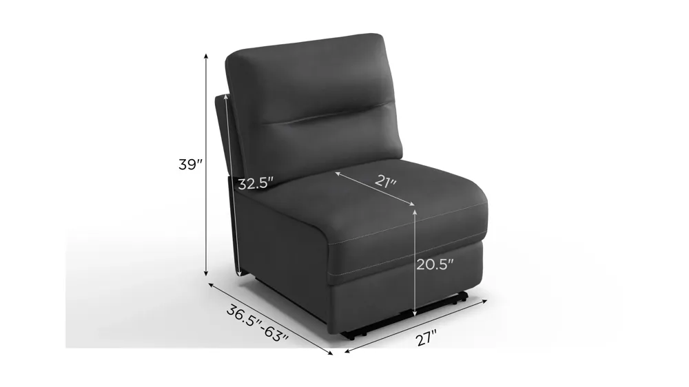 Rockland Microfiber Armless Chair Dimensions