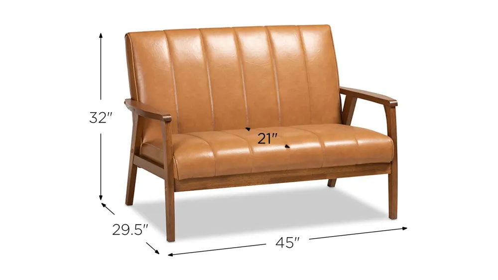 Nikko Wood Loveseat | Raymour & Flanigan
