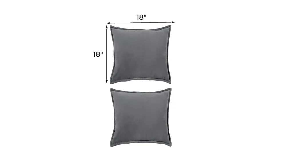 Cotton Velvet 18" Throw Pillow Set - 2 Pc. Dimensions