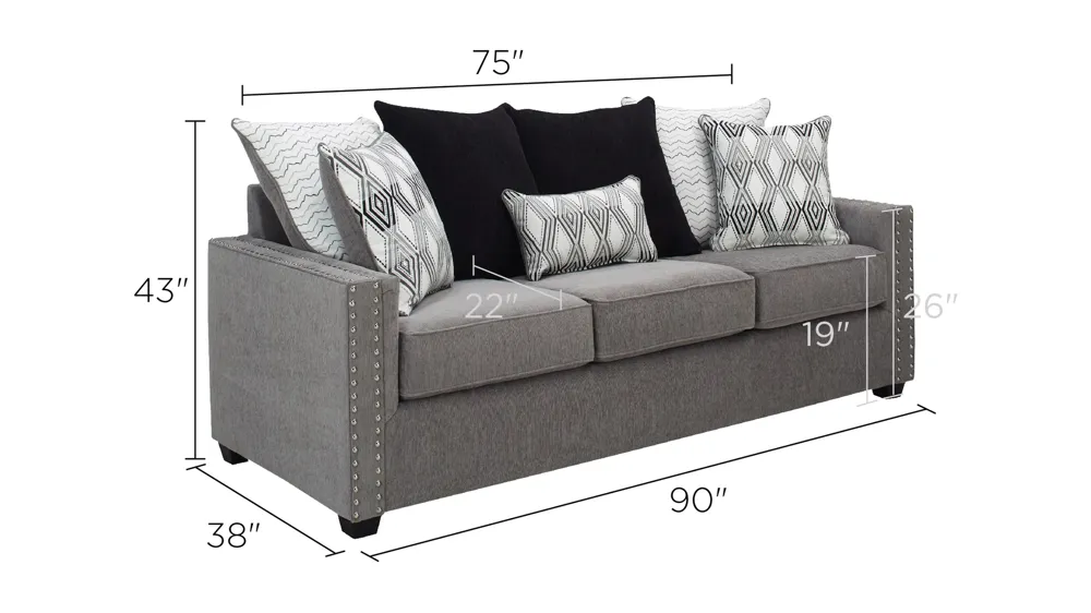 Ganley Chenille Sofa Dimensions