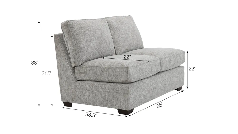 Fairhaven Armless Loveseat Dimensions