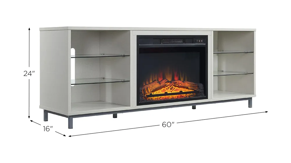 Brighton 60" TV Stand with Fireplace Dimensions
