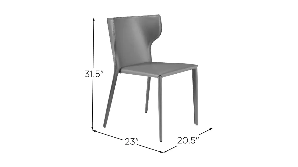 Divinia Stacking Side Chair Set of2 Dimensions