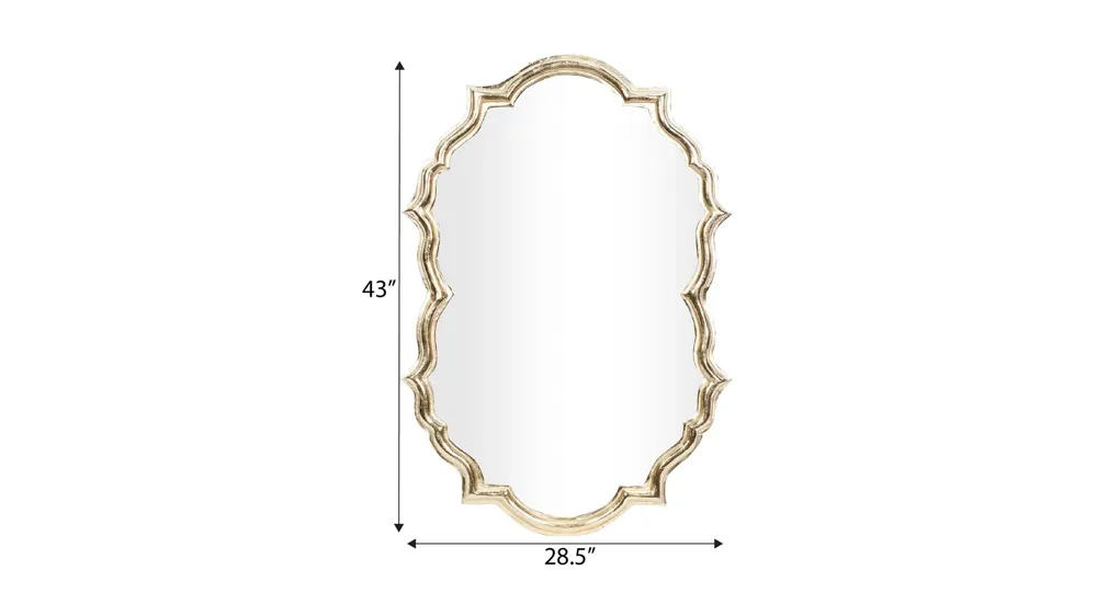 Ivy Collection Gold Aluminum Wall Mirror Dimensions