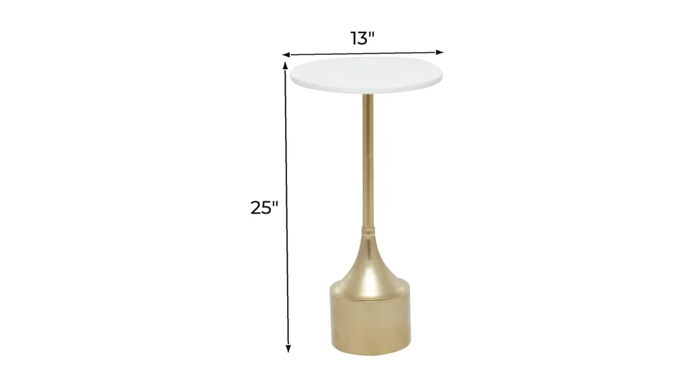 Ivy Collection Skinny Marble Accent Table Dimensions