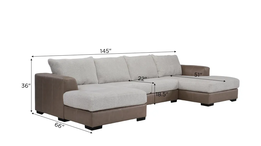 Mosley 3-pc. Sectional Dimensions