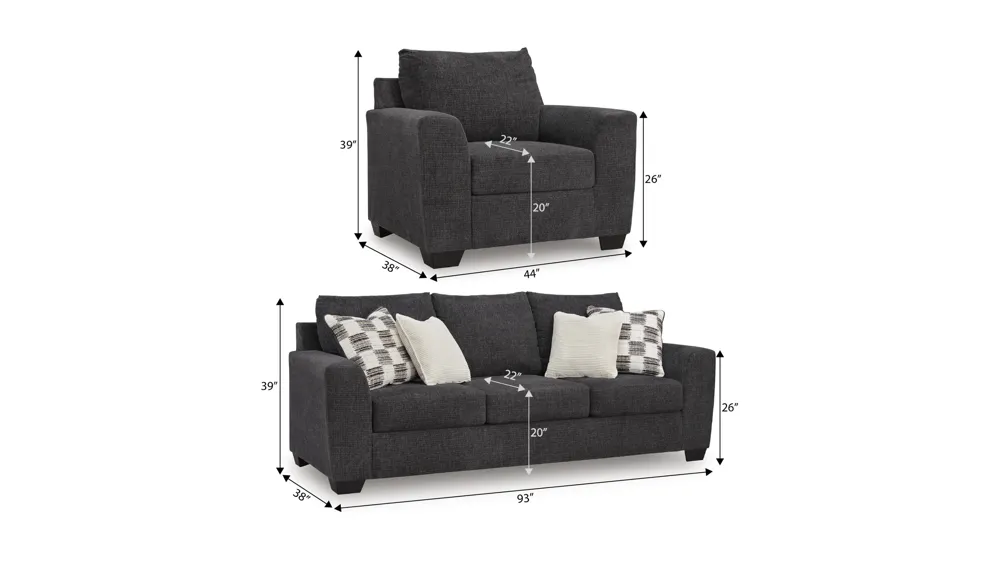 Loreo 3-pc. Living Rood Set Dimensions