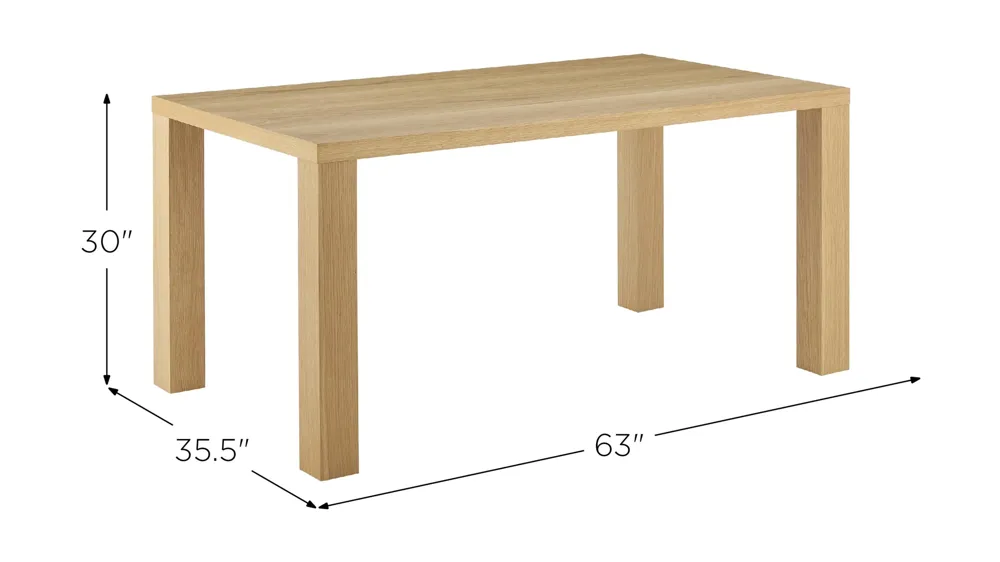 Abby 63" Rectangle Table Dimensions