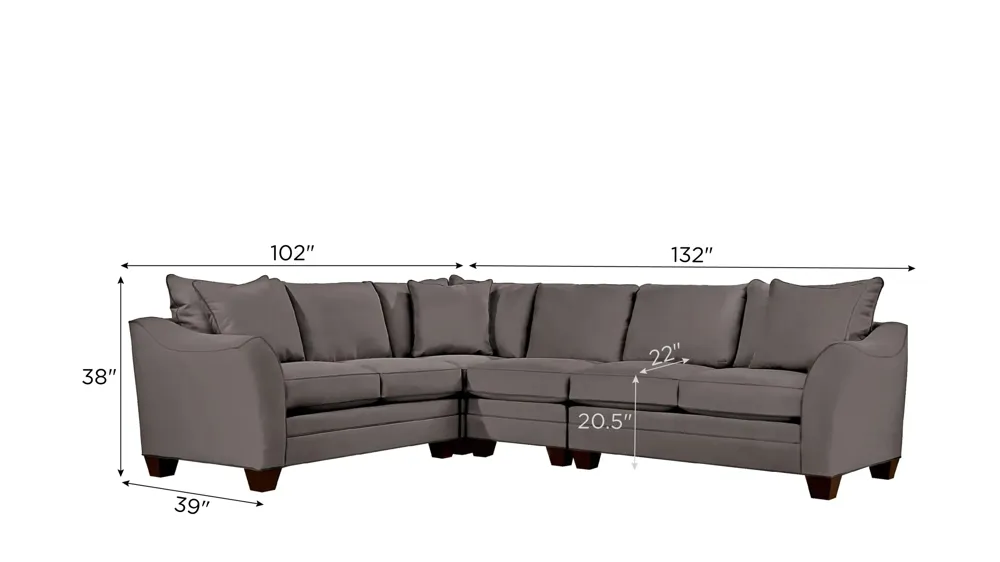 Foresthill 4-pc. Loveseat Sectional Sofa Dimensions