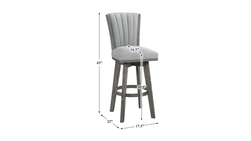 Ramsey Pub Height Swivel Stool Set of 2 Dimensions