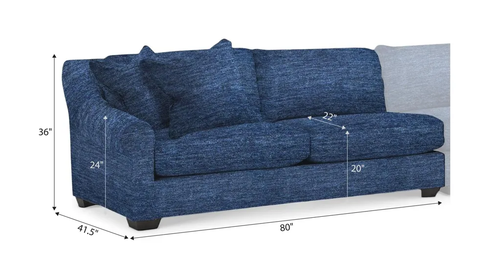Thatcher Left Arm Facing Loveseat Dimensions