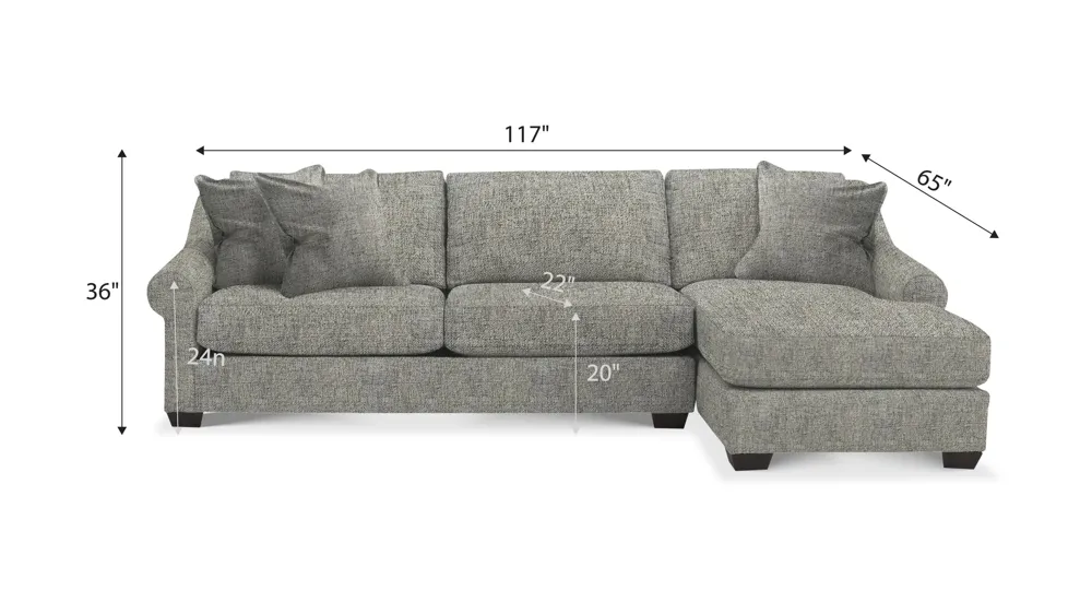 Thatcher 2-pc. Sectional Dimensions