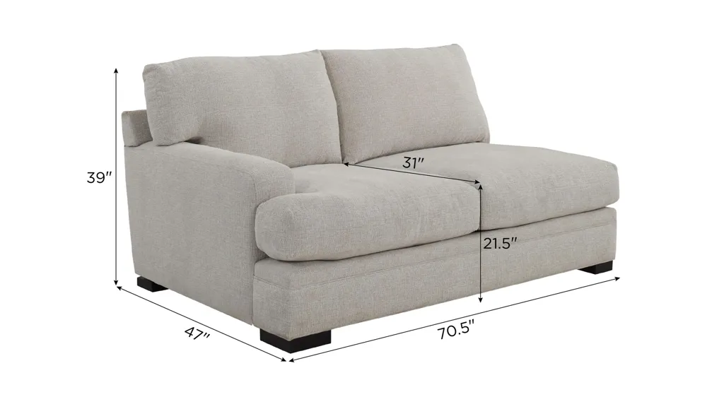 Bayside Left Arm Facing Loveseat Dimensions