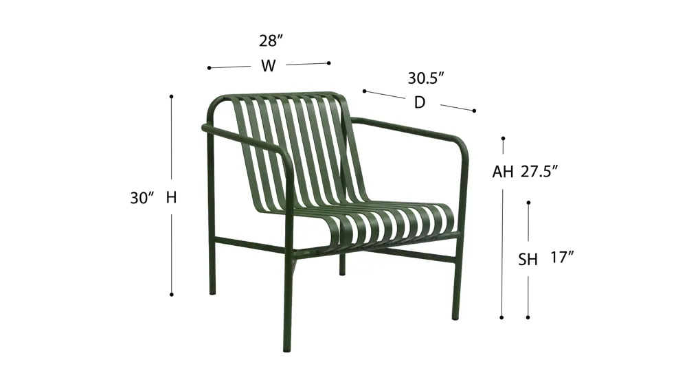 Enid Outdoor Lounge Chair Dimensions