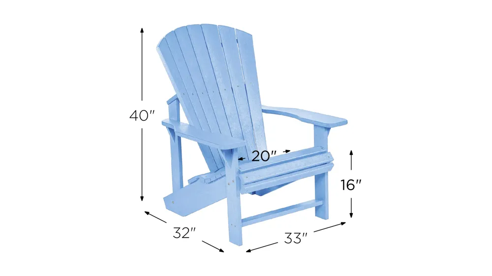 Generation Recycled Outdoor Classic Adirondack Chair Dimensions