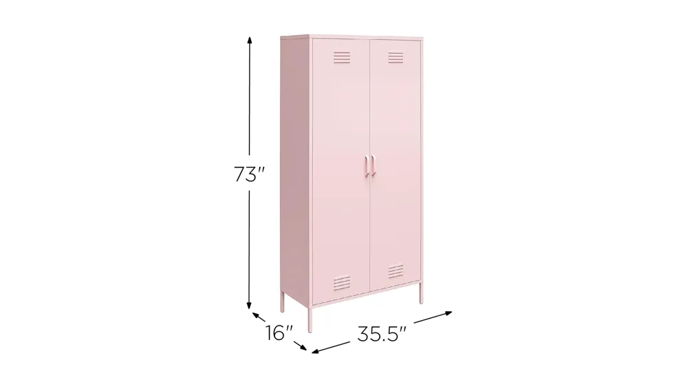 Novogratz Cache Tall Two Door Metal Locker Cabinet Dimensions
