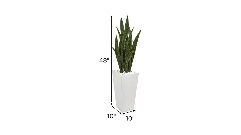 Sansevieria Artificial Plant in White Tower Planter Dimensions