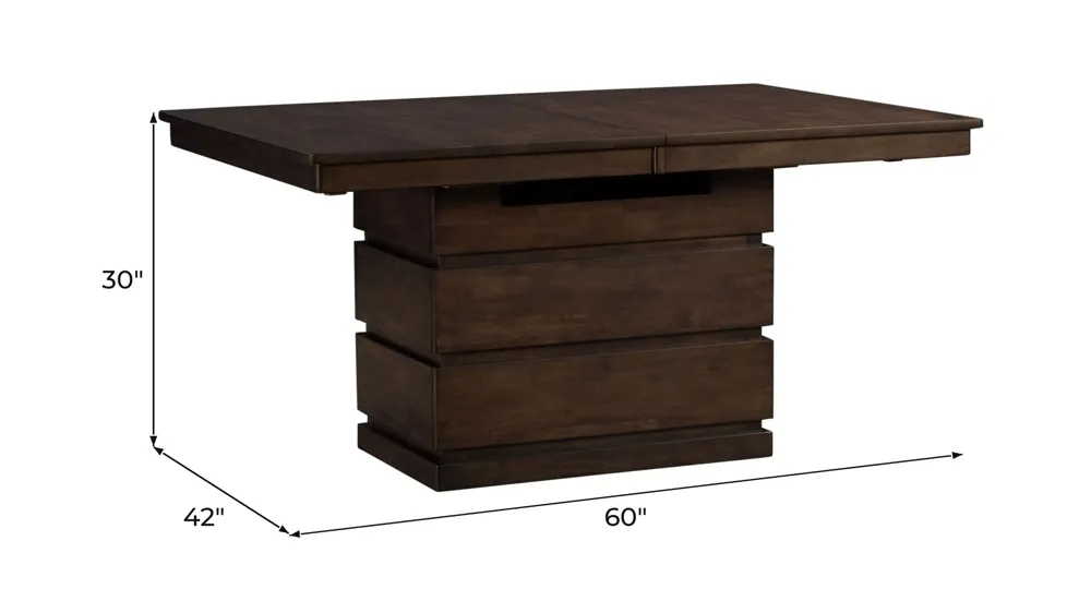 Chesney Adjustable-Height Dining Table Dimensions